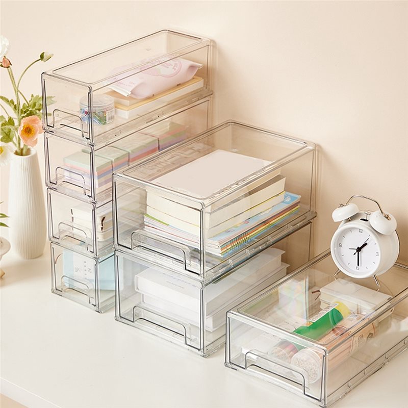 Face Mask Storage Box - DTEN-Multi-Function Home Storage Box Transparent Pull-Out