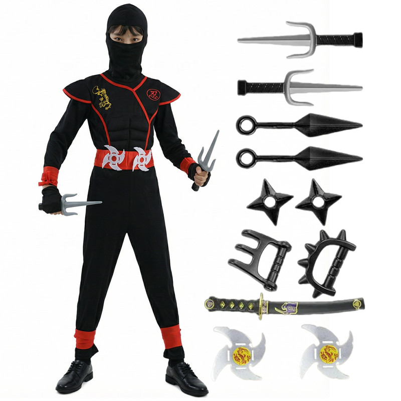 Black and Blue Ninja Costume f - Black Face Mask Pack 评论和价格