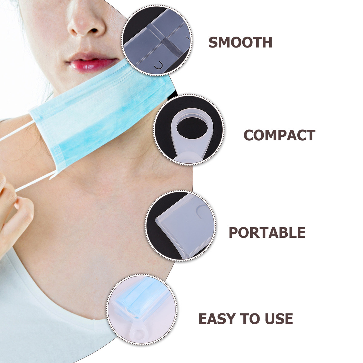 2Pcs Flat Silicone Mask Storag - Face Mask Storage Box 评论和价格